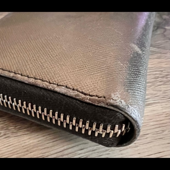 COPY - Prada Bronze Saffiano Leather Zip Around Wallet - Picture 8 of 13